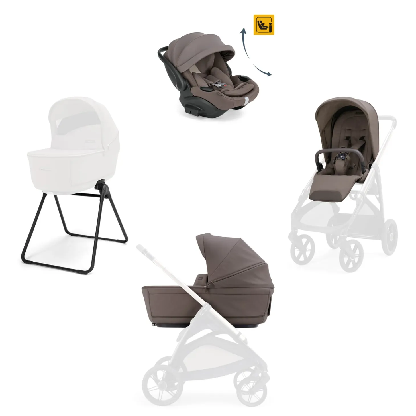 Inglesina System Quattro Aptica Darwin-Recline-Evo Essence Mokka