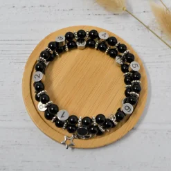 Irréversible Bijoux Bracelet d'allaitement pierre naturelle Obsidienne