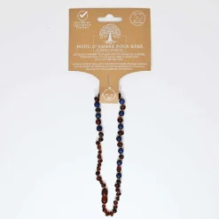 Irréversible Bijoux                    Collier Bébé Ambre et Pierre naturelle    Cognac Et Lapis Lazuli            0-2 ans