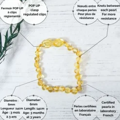 Irréversible Bijoux                    Lemon - Bracelet d'ambre    Jaune            0-2 ans