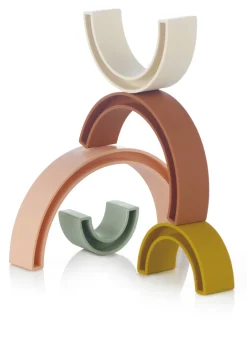 Jané                    Jouet en silicone empilable arc en ciel    Sunset