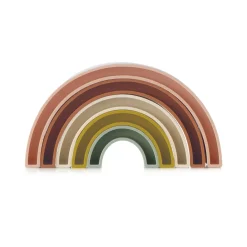 Jané                    Jouet en silicone empilable arc en ciel    Sunset