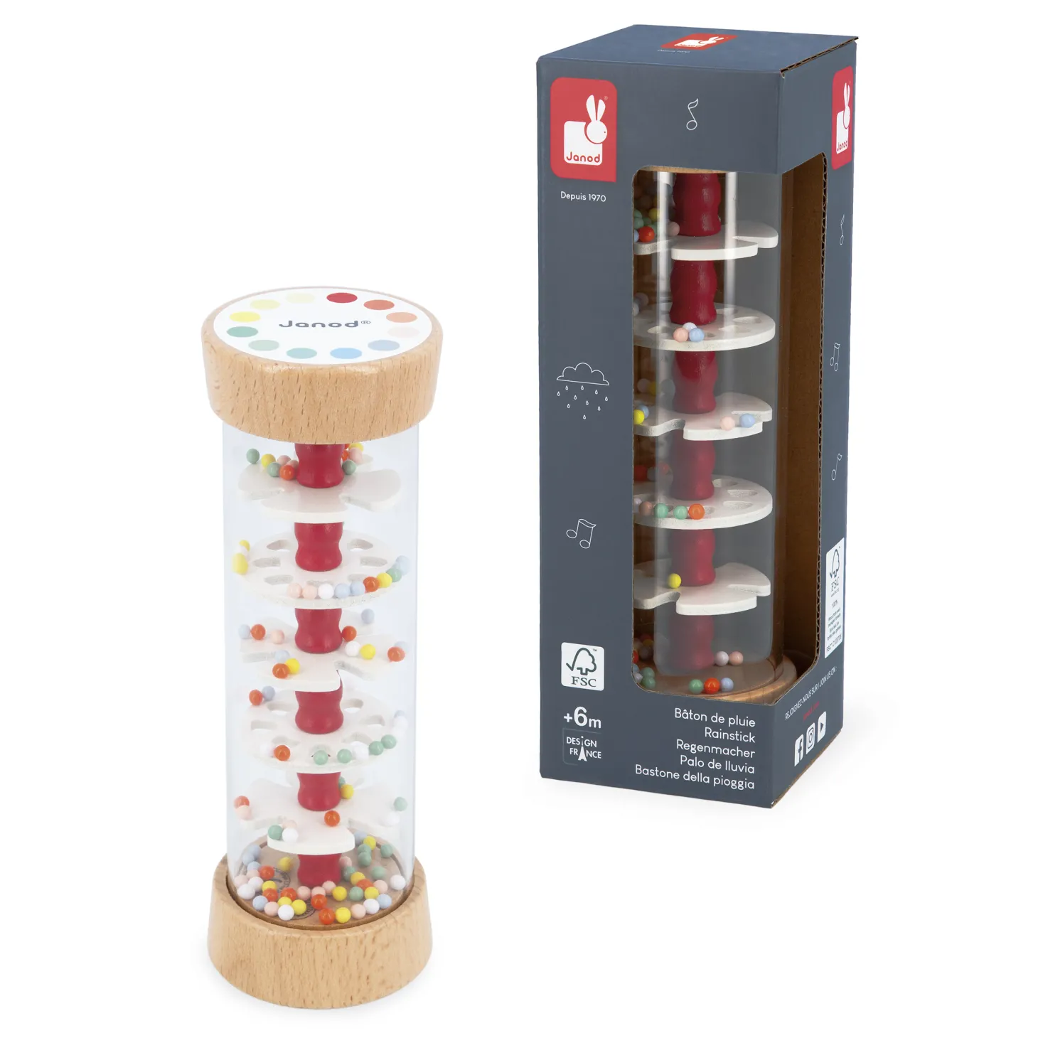 Janod Baton De Pluie Confetti Multicolore