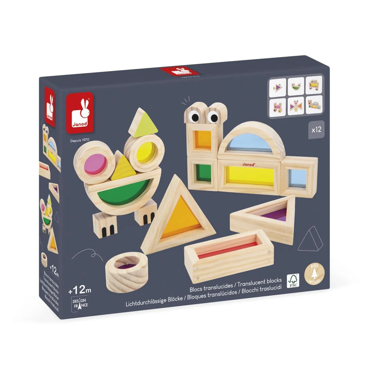 Janod Blocs Translucides Multicolore