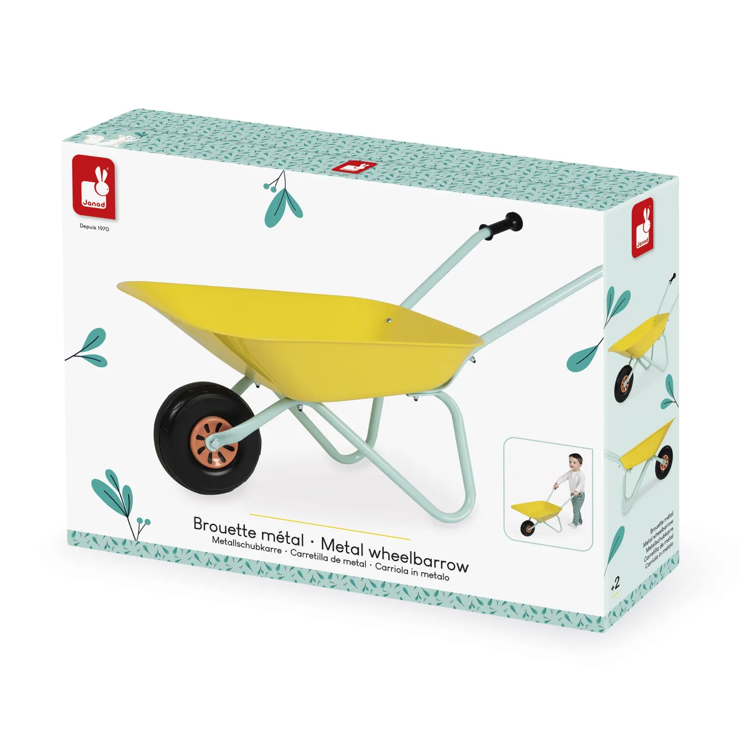 Janod Brouette Metal Happy Garden Jaune