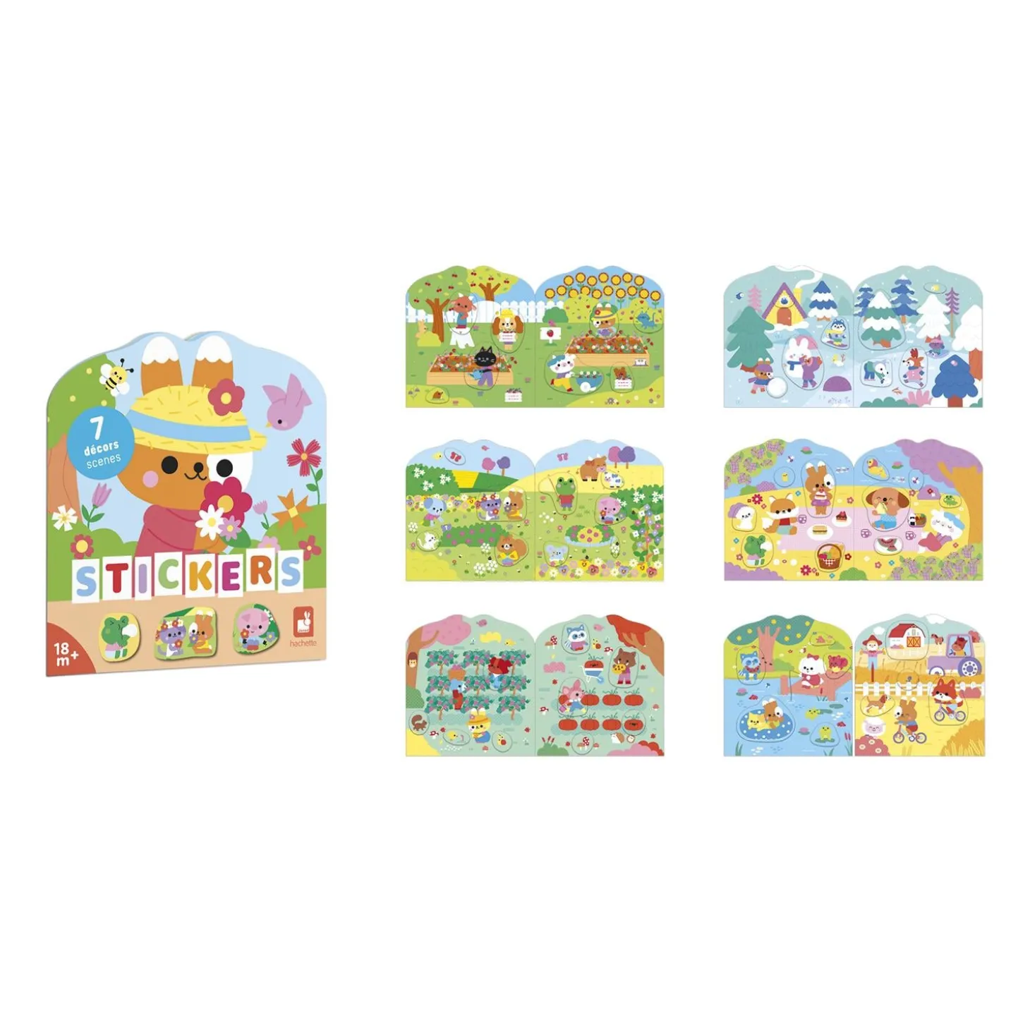 Janod Cahier de Stickers La Campagne Multicolore