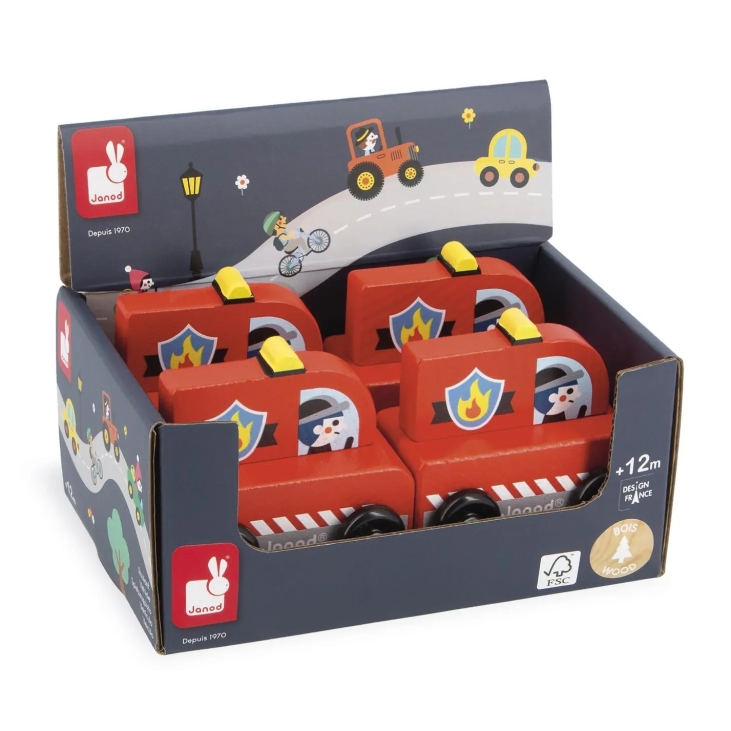 Janod Camion de Pompier Cross Roads Rouge