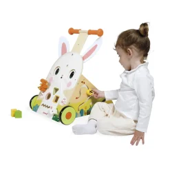 Janod Chariot Lapin Ferme Multicolore