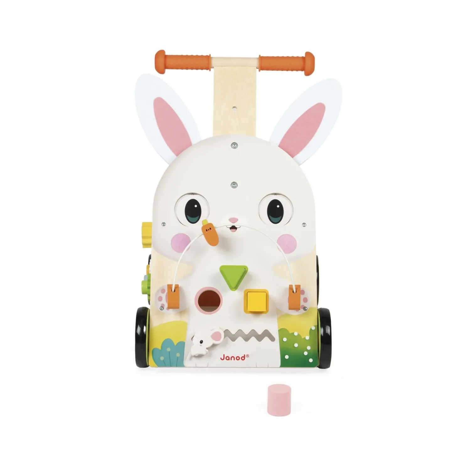 Janod Chariot Lapin Ferme Multicolore