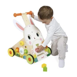 Janod Chariot Lapin Ferme Multicolore