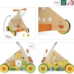 Janod Chariot Lapin Ferme Multicolore
