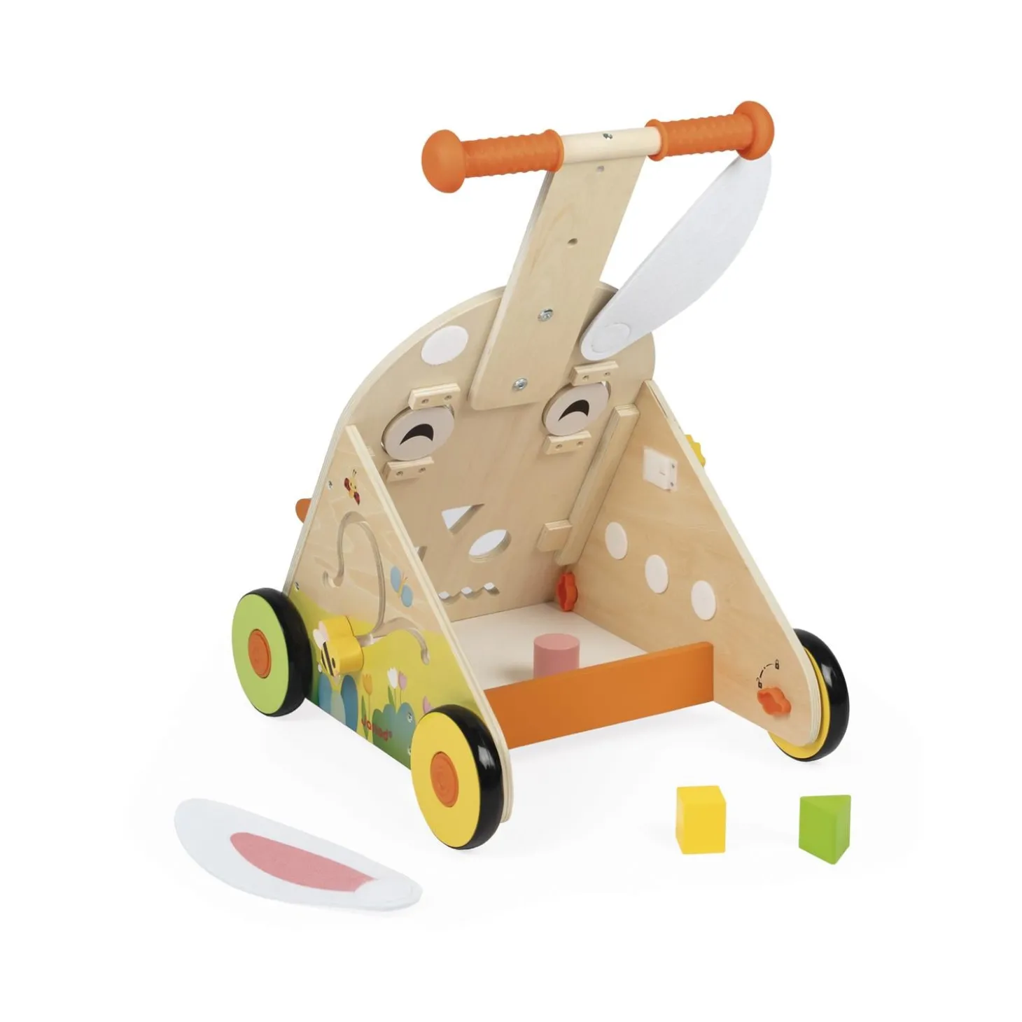 Janod Chariot Lapin Ferme Multicolore