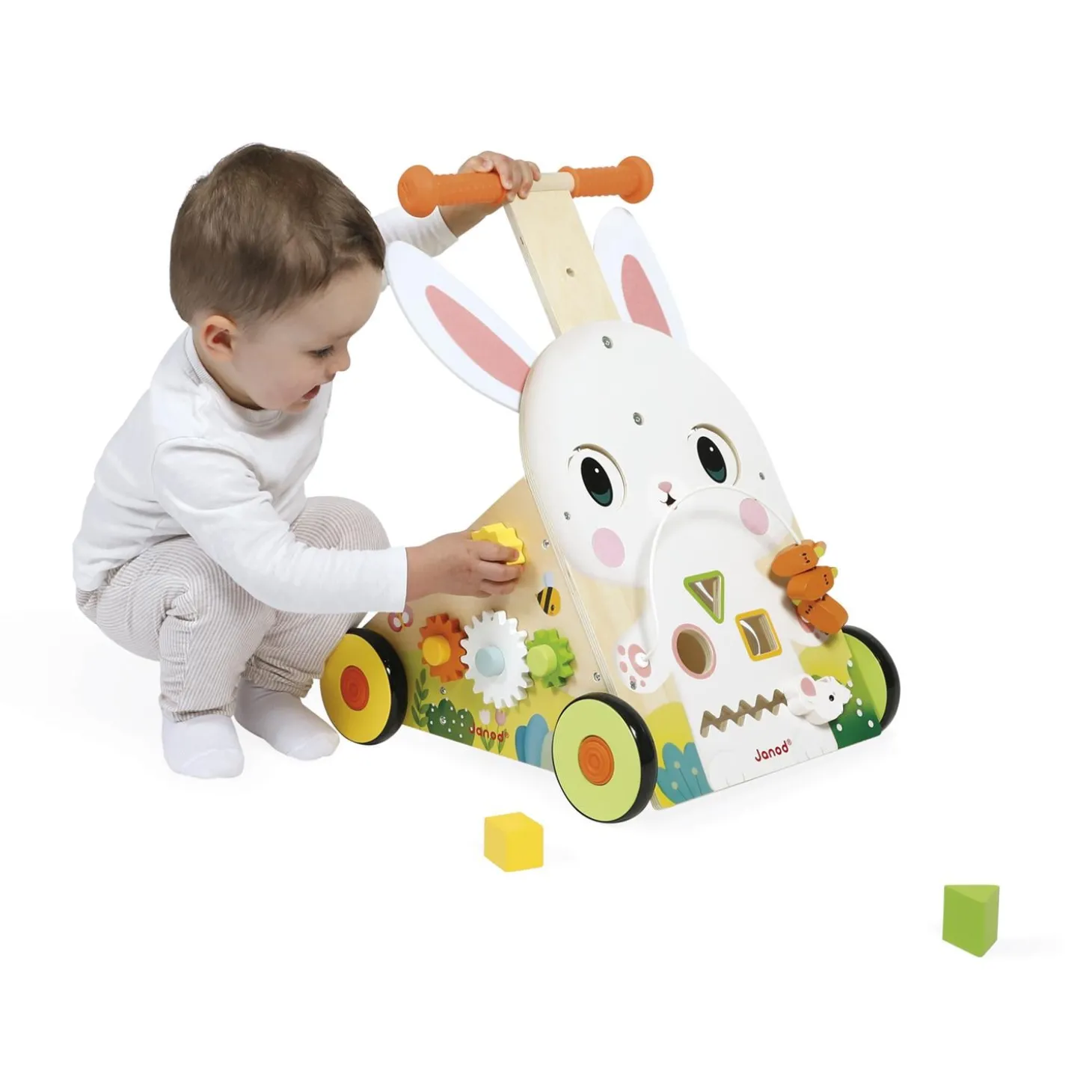 Janod Chariot Lapin Ferme Multicolore