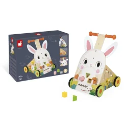 Janod Chariot Lapin Ferme Multicolore