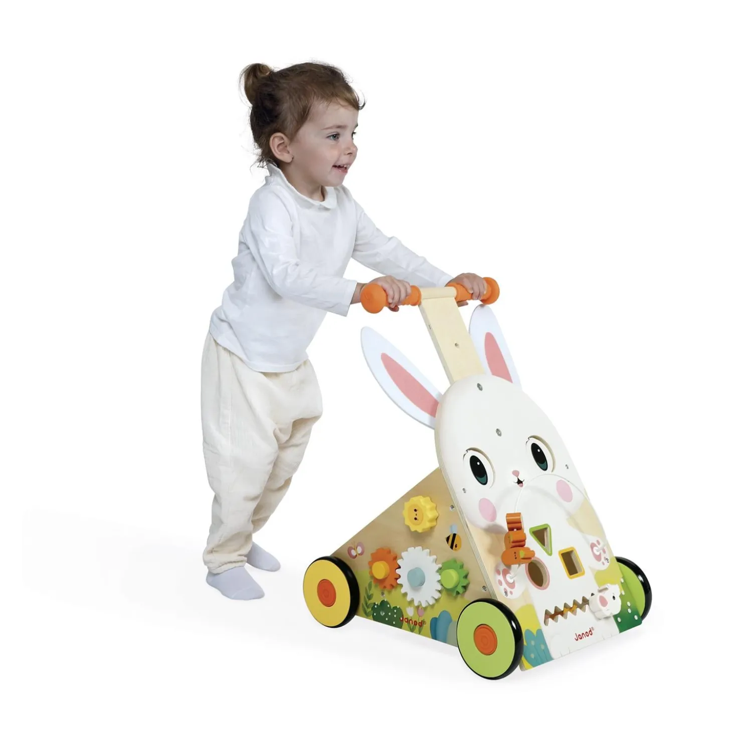 Janod Chariot Lapin Ferme Multicolore