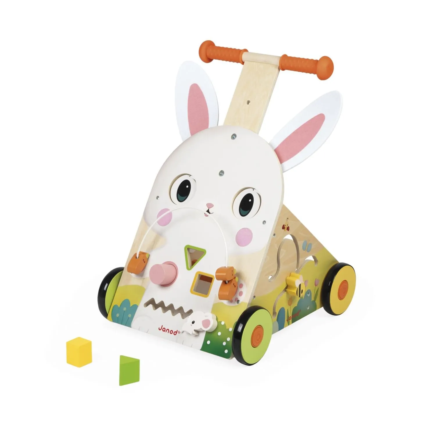 Janod Chariot Lapin Ferme Multicolore