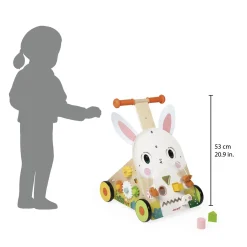 Janod Chariot Lapin Ferme Multicolore