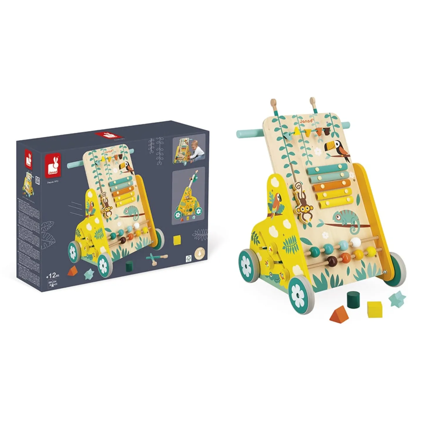 Janod Chariot multi-activités Tropik Multicolore