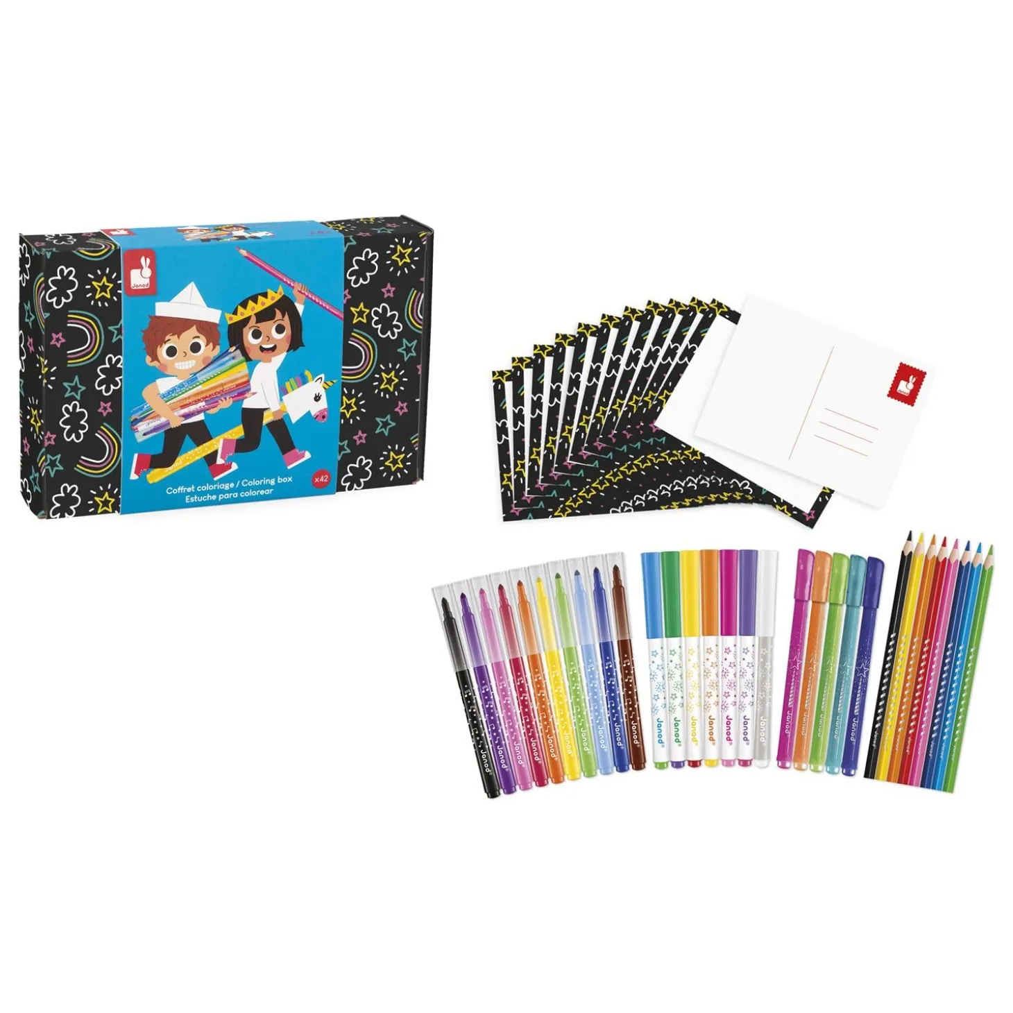 Janod Coffret Coloriage Multicolore
