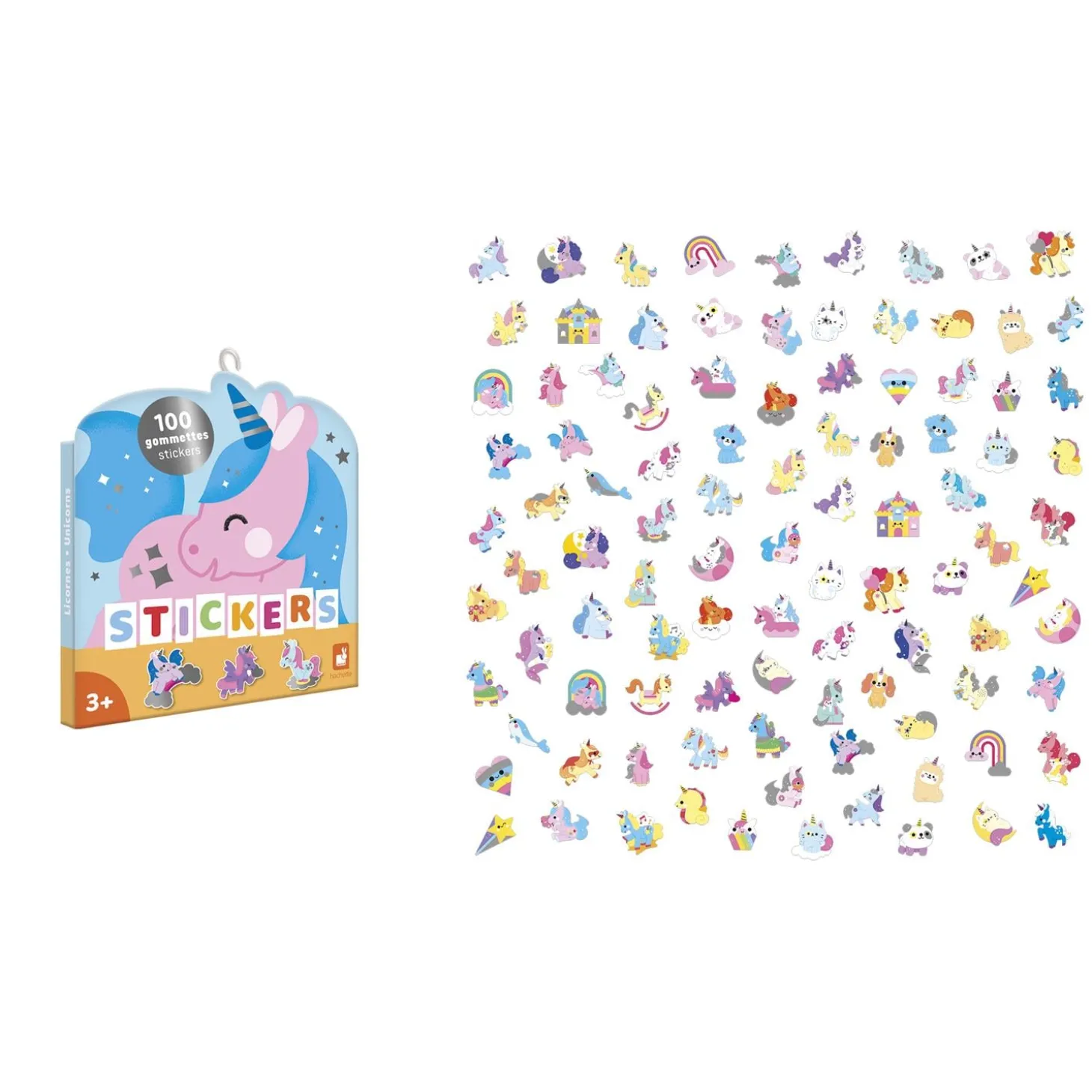 Janod 100 Gommettes Licornes Multicolore