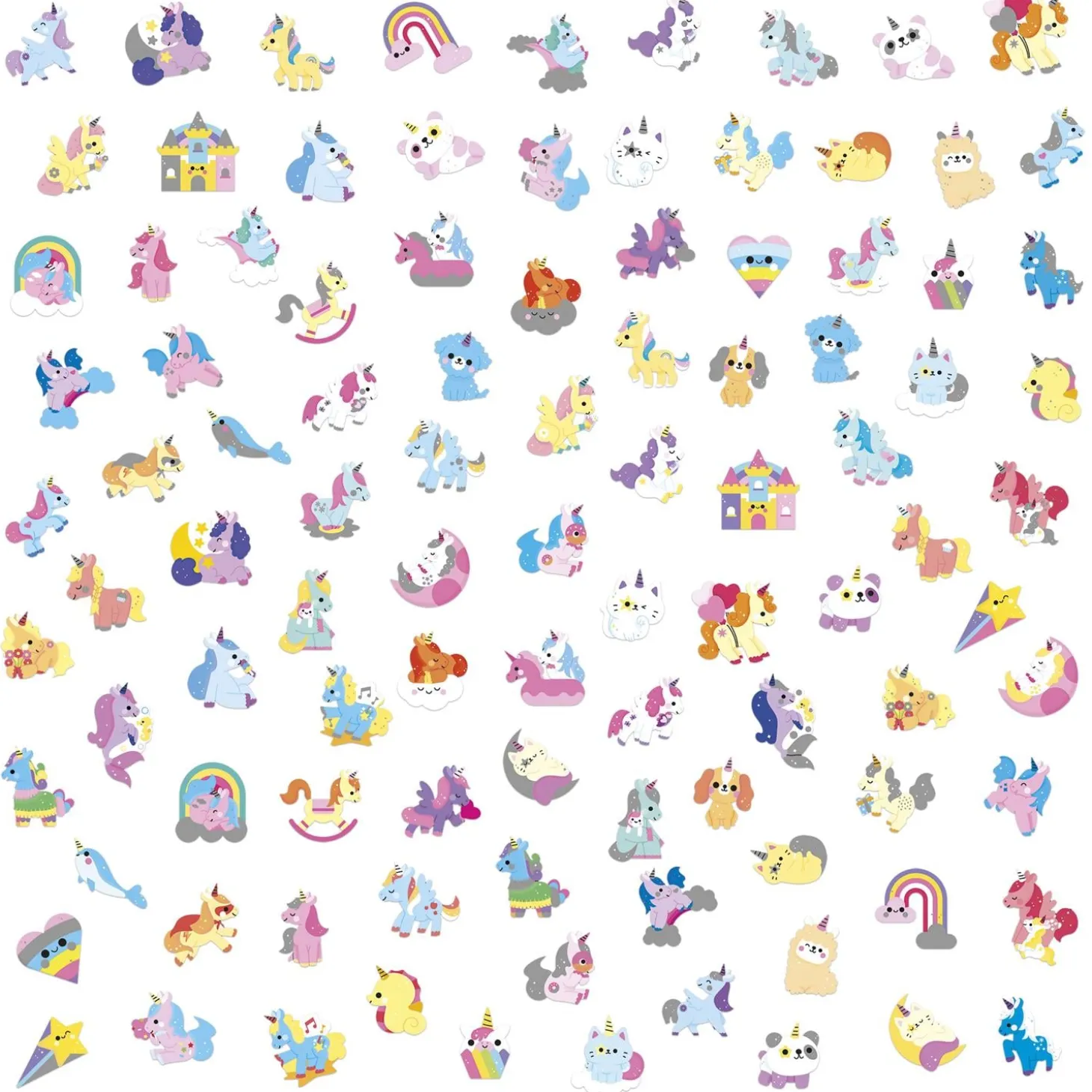 Janod 100 Gommettes Licornes Multicolore