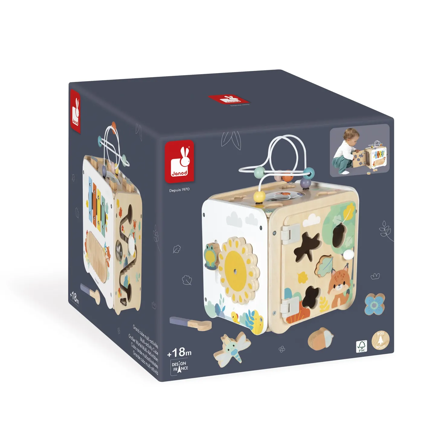 Janod Grand Cube Multi-Activites Pure Multicolore