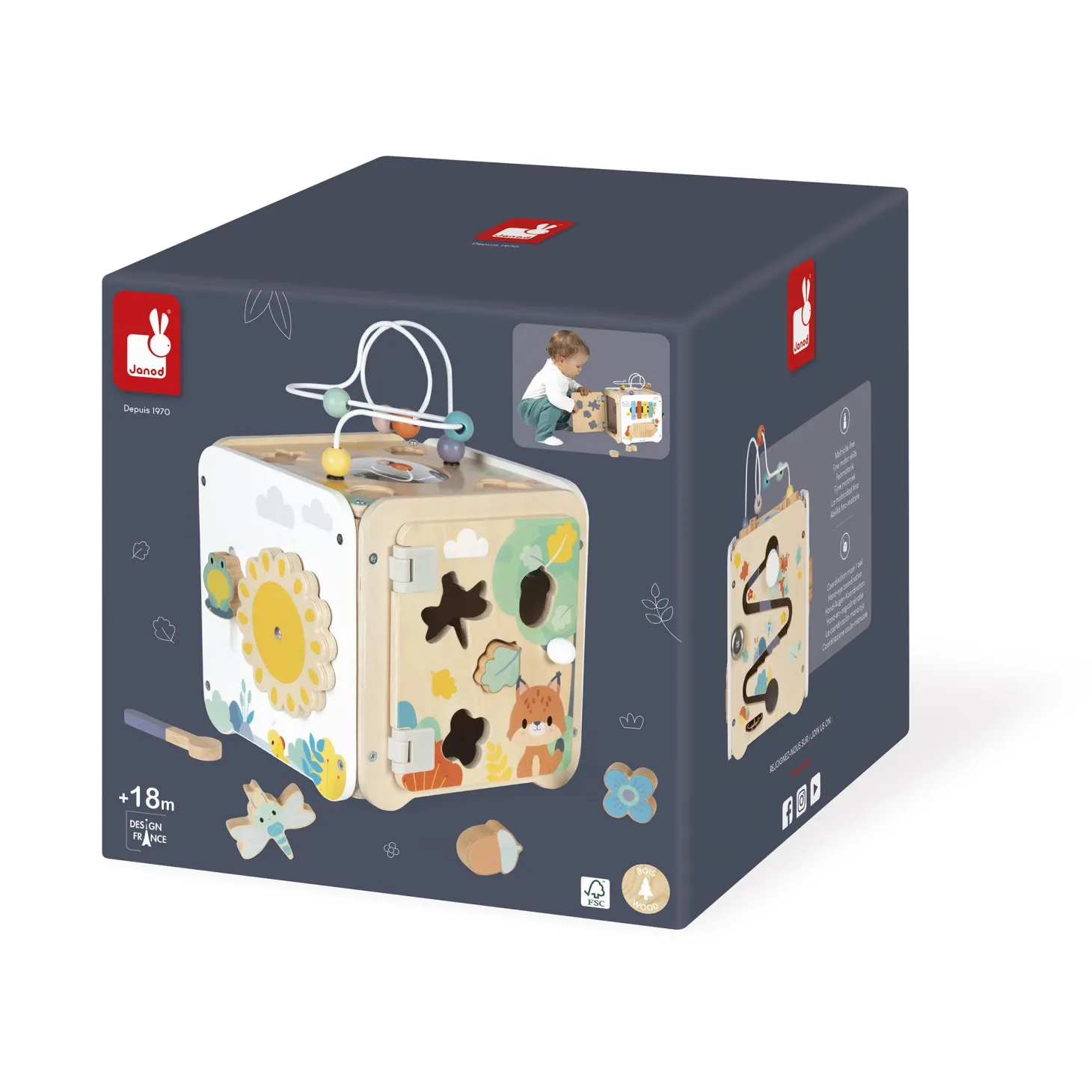 Janod Grand Cube Multi-Activites Pure Multicolore