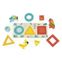 Janod                    Jeu de formes à empiler Oiseaux tropicaux    Multicolore