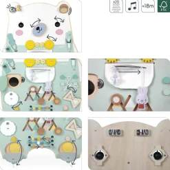 Janod                    Jouet Pure Busy Board Ourson    Vert