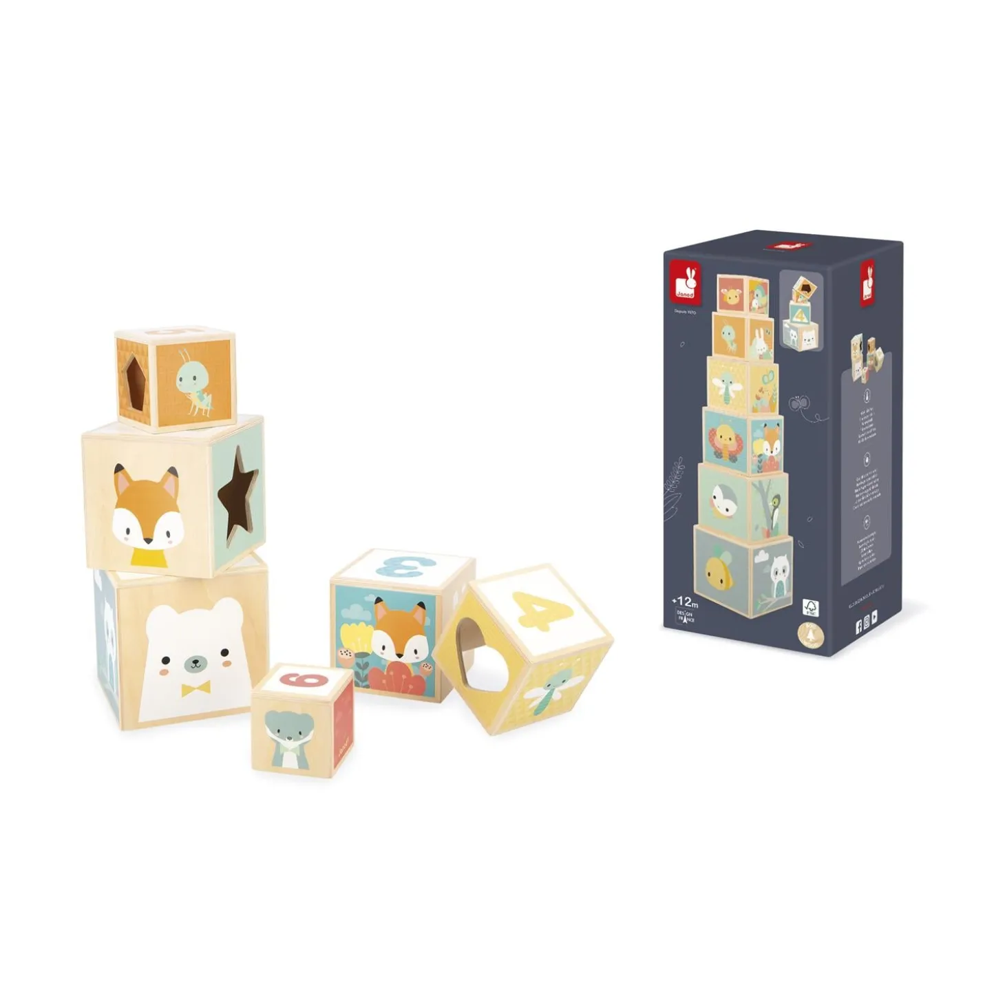 Janod Jouet Pure Pyramide Multicolore