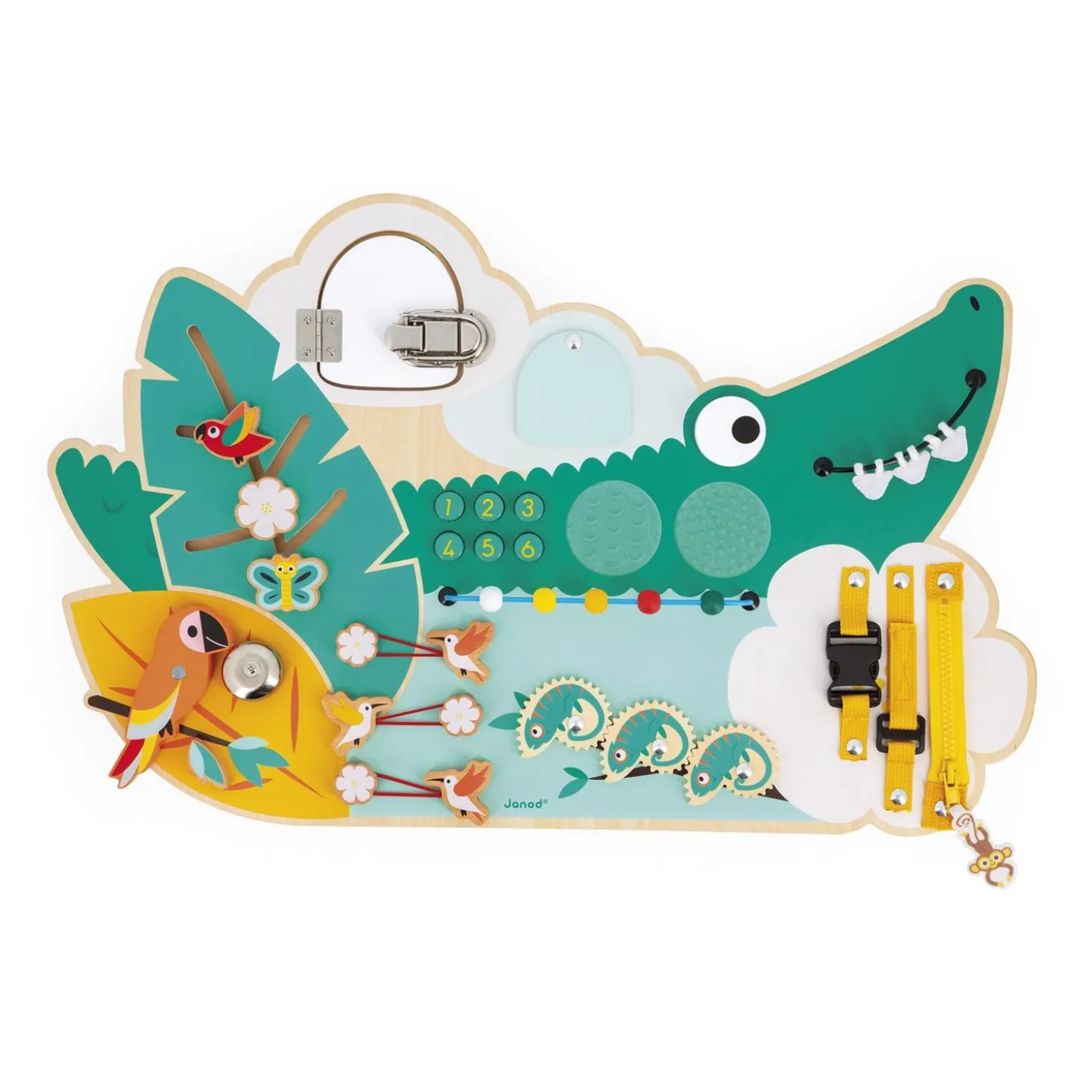 Janod Jouet Tropik Busy Board Croco Vert