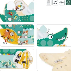 Janod Jouet Tropik Busy Board Croco Vert