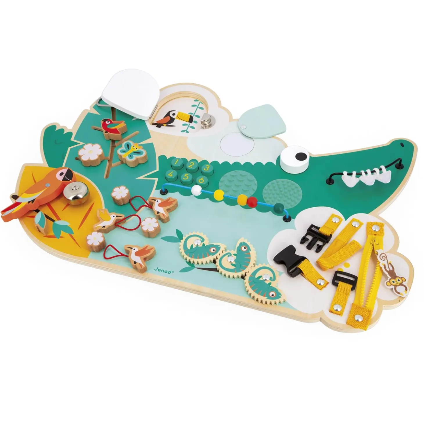 Janod Jouet Tropik Busy Board Croco Vert