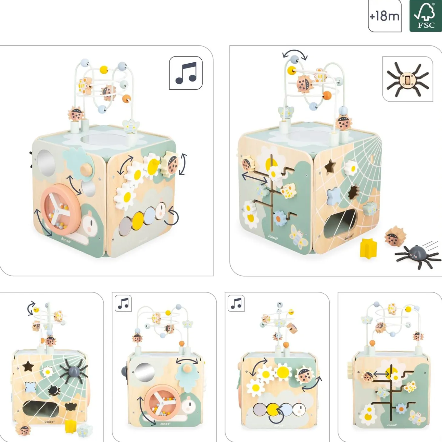 Janod Maxi cube multiactivités Multicolore