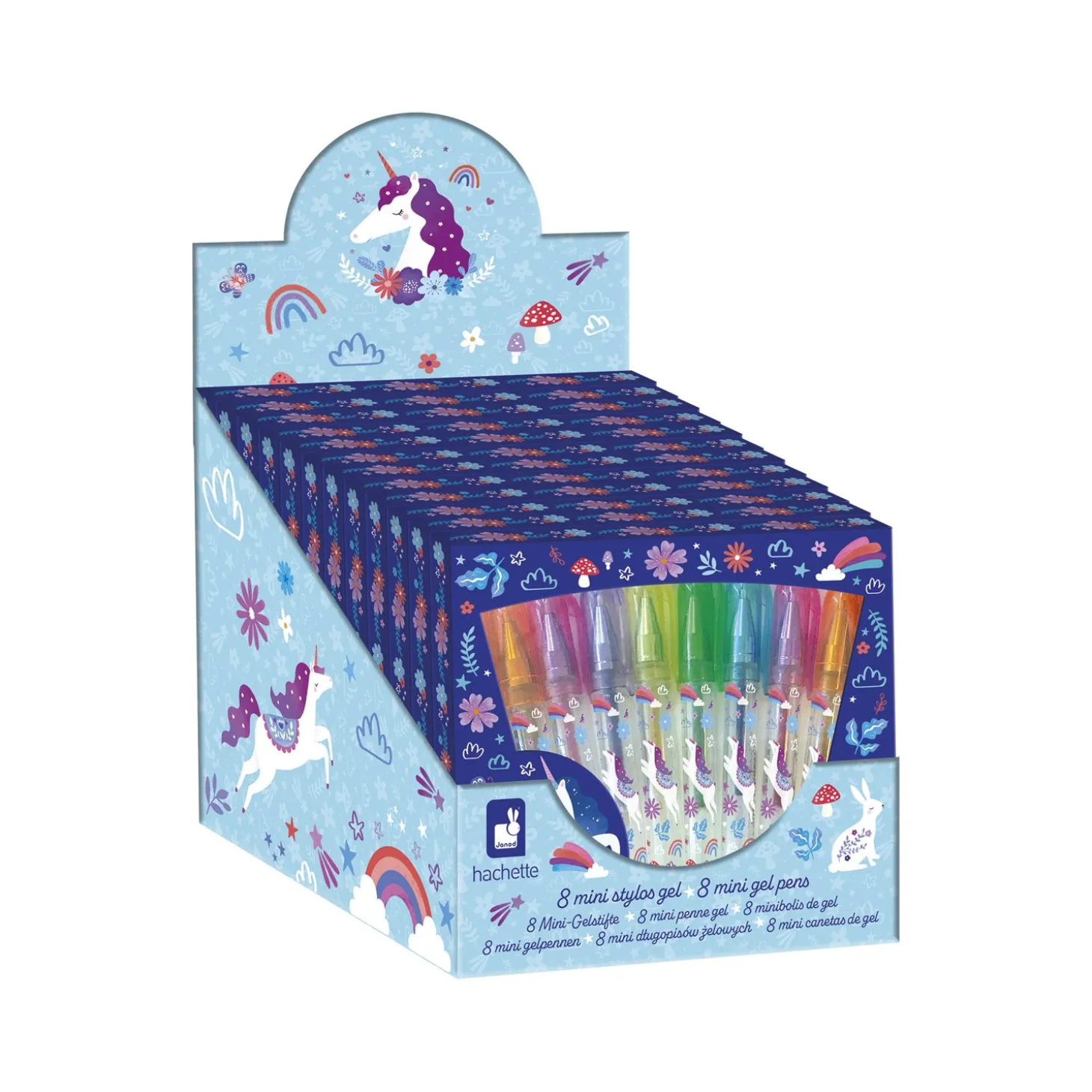Janod 8 Mini Stylos Gels Dreamland Violet/ Bleu