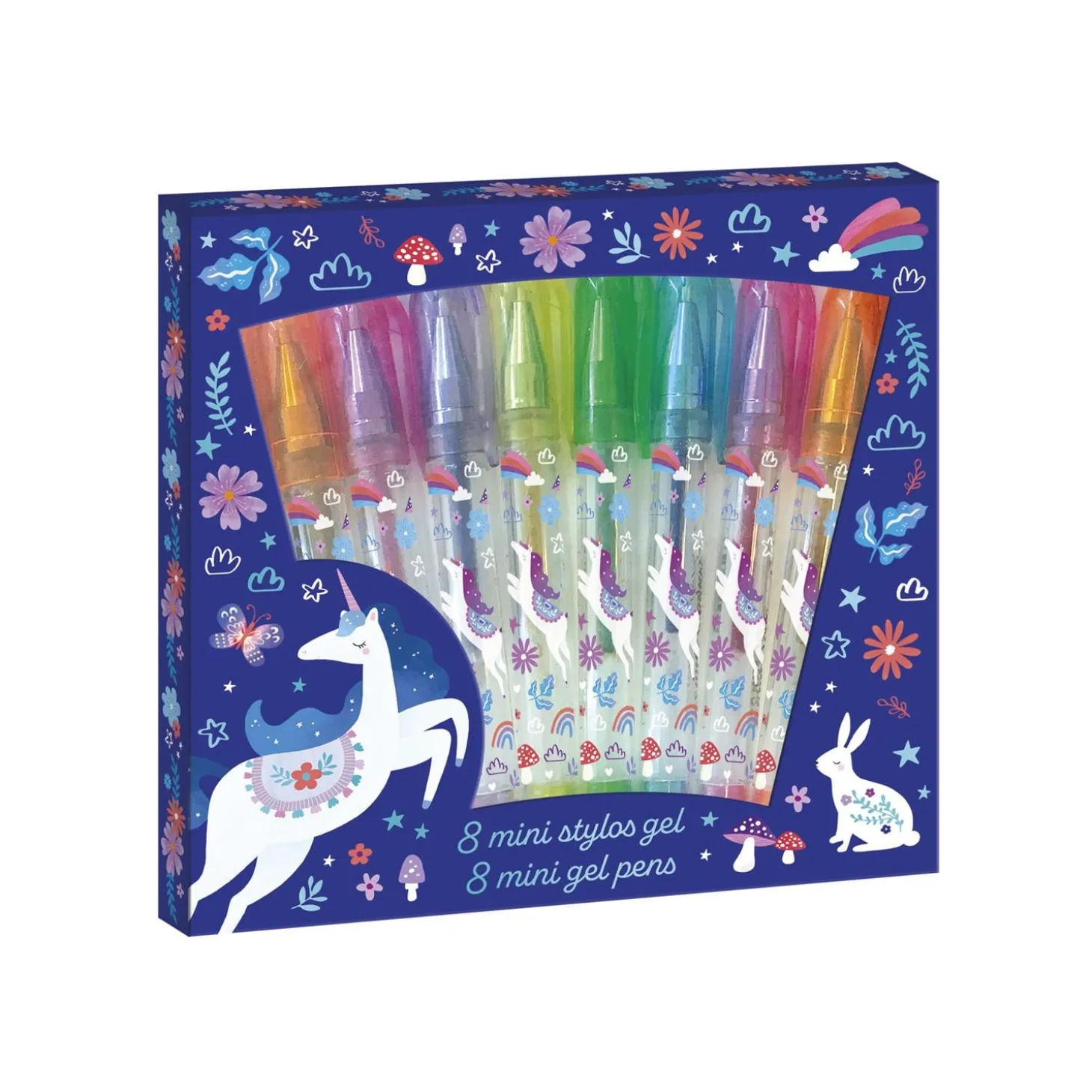 Janod 8 Mini Stylos Gels Dreamland Violet/ Bleu