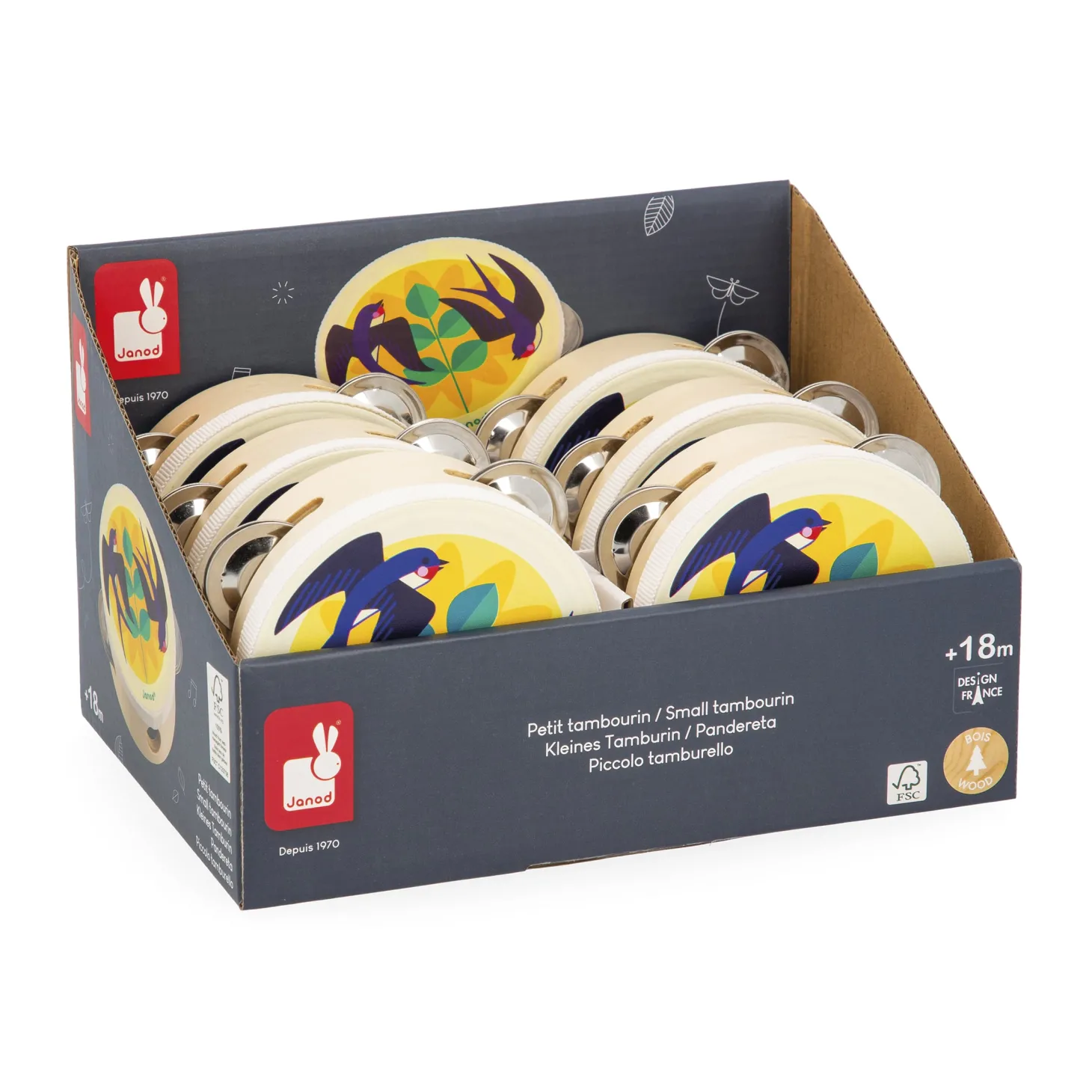 Janod Petit Tambourin Gioia Multicolore