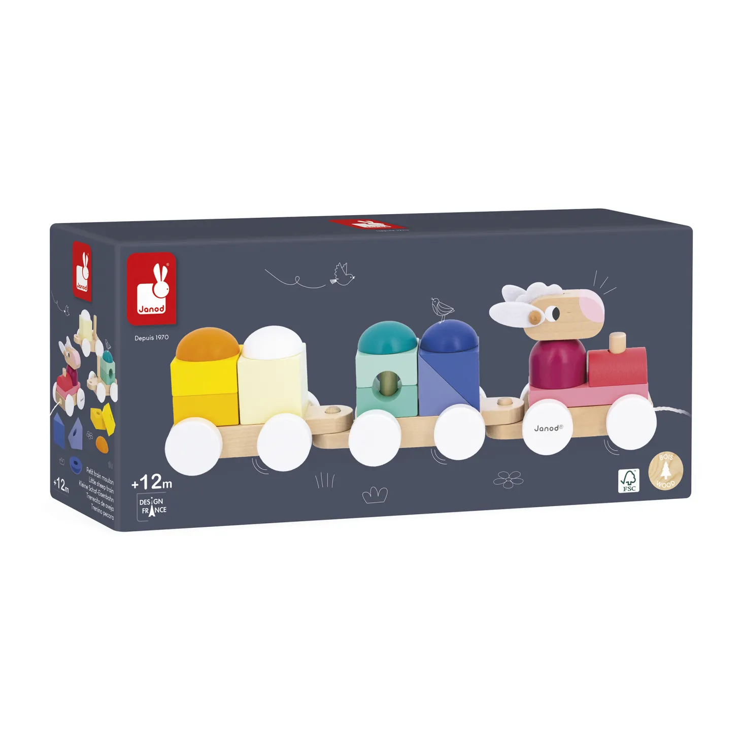 Janod Petit Train Mouton Zigolos Multicolore