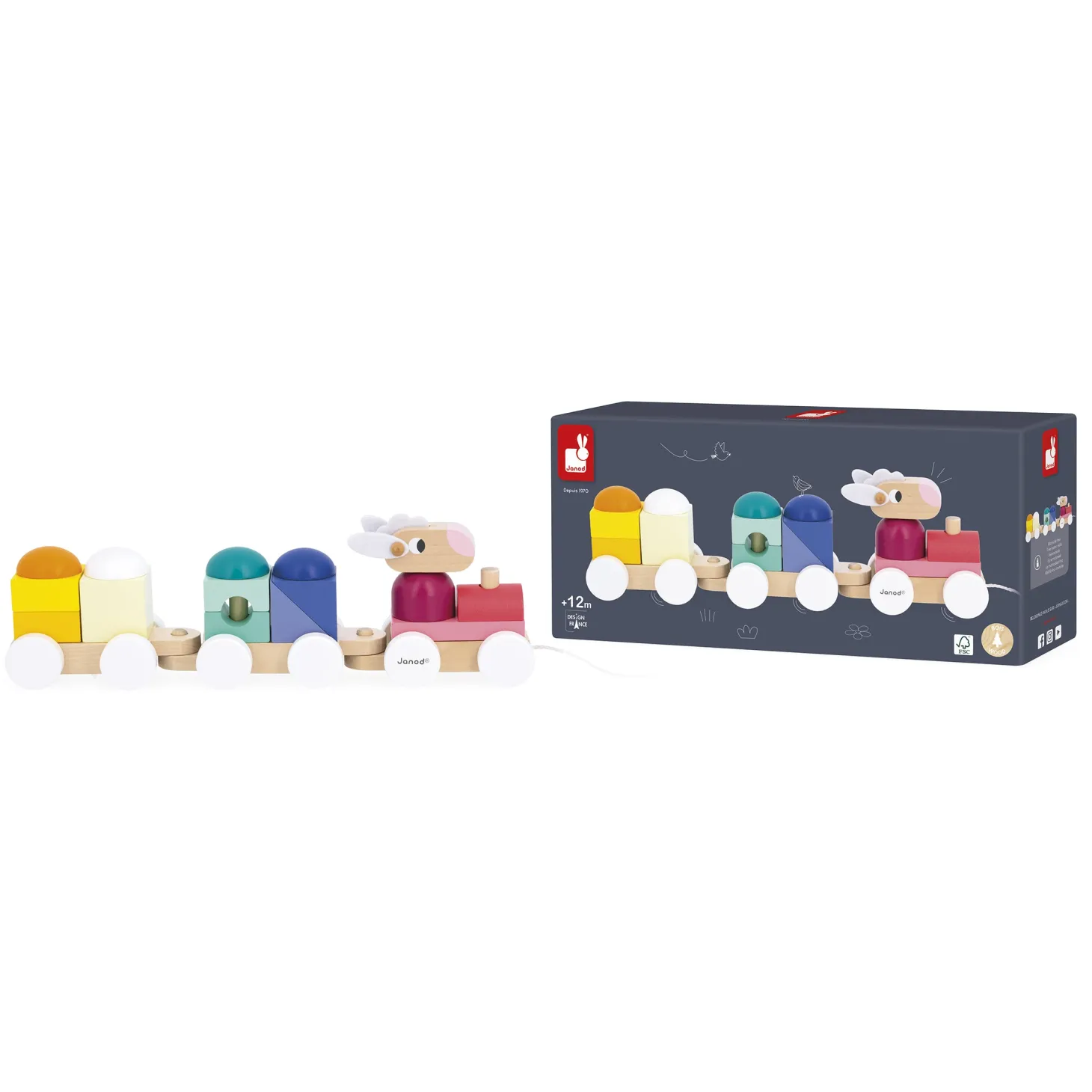 Janod Petit Train Mouton Zigolos Multicolore