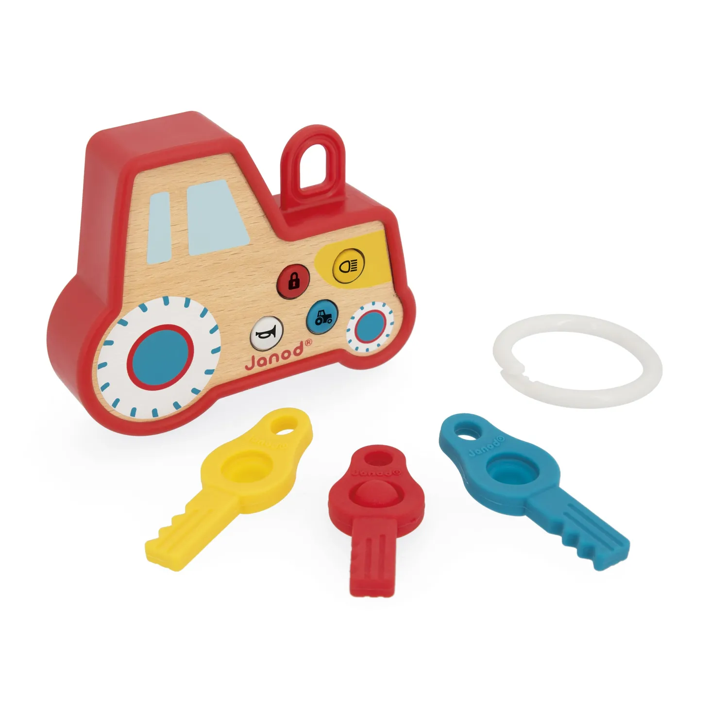 Janod Porte-Cles Tracteur Ferme Rouge