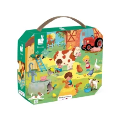 Janod                    Puzzle carton -Une Journée A La Ferme - 24 Pièces - Développe la Patience et la Dextérité    Multicolore