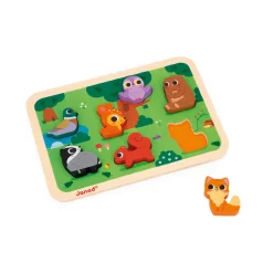 Janod                    Puzzle Chunky la forêt    Multicolore