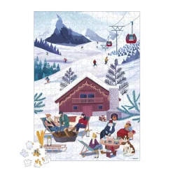 Janod Puzzle Hiver à La Montagne Blanc