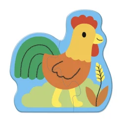 Janod 5 Puzzles Evolutifs Ferme Multicolore