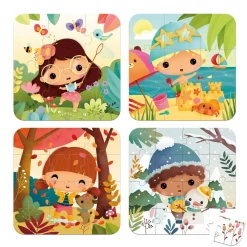 Janod                    4 puzzles les 4 saisons    Multicolore