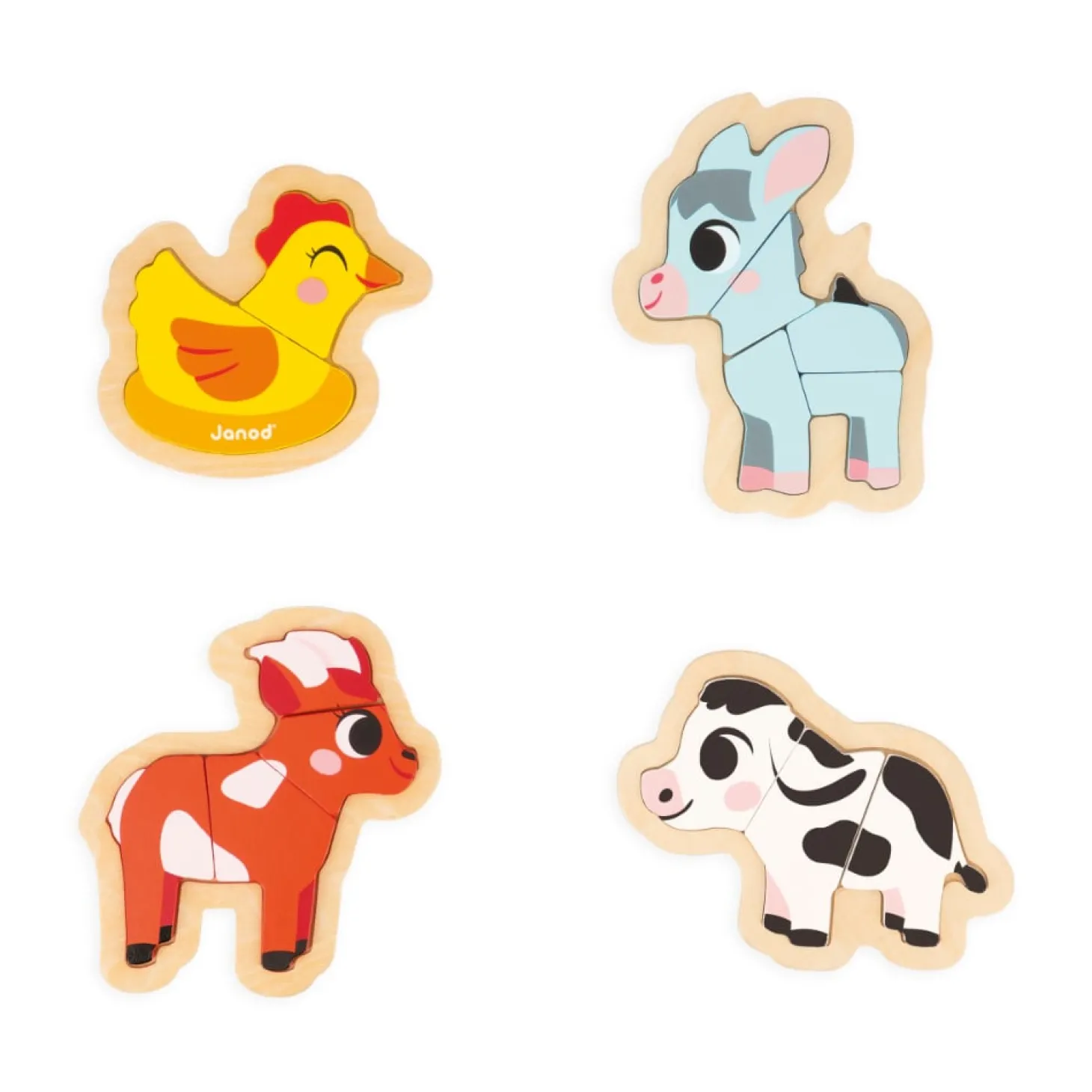 Janod 4 puzzles évolutifs Ferme