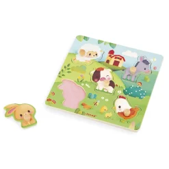 Janod                    Puzzle Tactile Ferme    Vert
