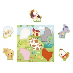 Janod Puzzle Tactile Ferme Vert