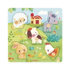 Janod Puzzle Tactile Ferme Vert