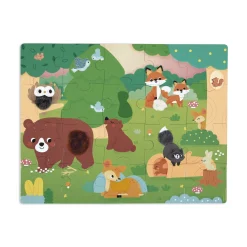 Janod Puzzle Tactile Foret Multicolore